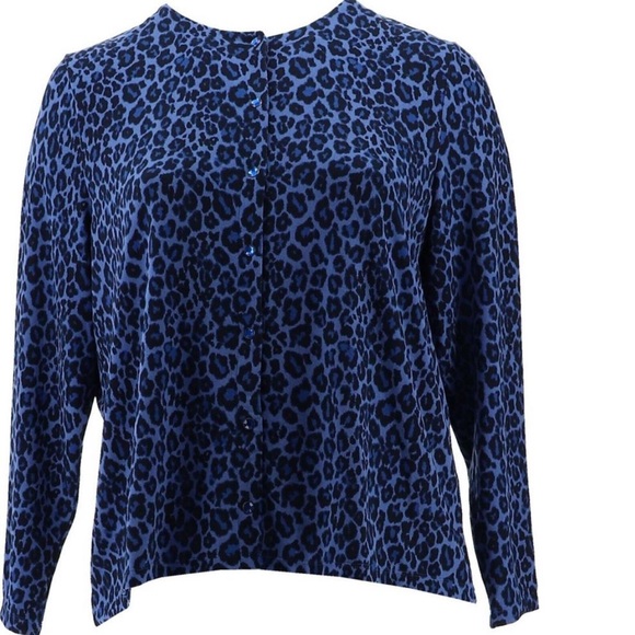 NWT Quacker Factory Soft Knit Animal Print Cardigan, Size M - Picture 8 of 12